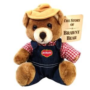Del Monte Yumkin Brawny Bear Dakin Country Stuffed Plush Brown Teddy Bear 1985